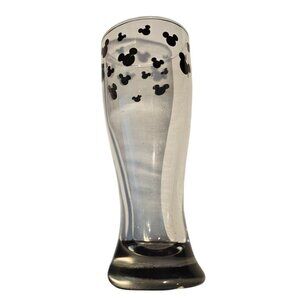 Disney Parks Black Clear Mickey Mouse Icon Pilsner Style Tall Shot Glass 4.5"